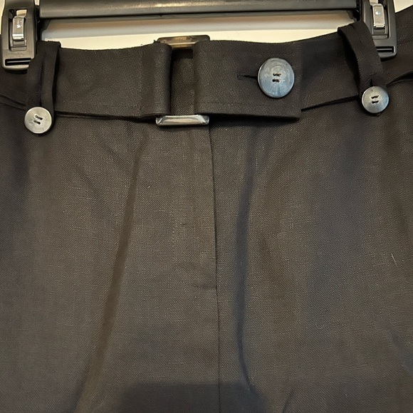 Talbots Irish Linen Black Belted Career Business Pencil Skirt Fully Lined Size 6 - Picture 3 of 12